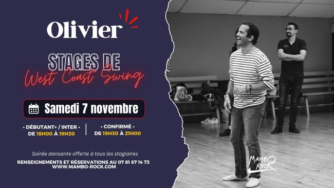 Flyer Stages de WEST COAST SWING avec Olivier