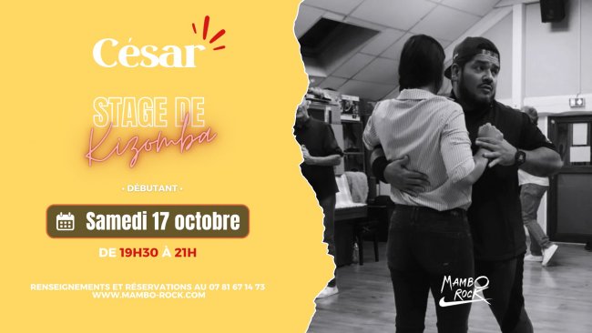 Flyer Stage de KIZOMBA débutant avec César