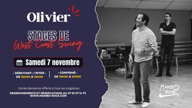 Flyer Stages de WEST COAST SWING avec Olivier