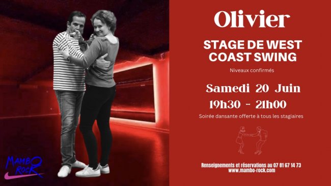 Flyer Stage de WEST COAST SWING confirmé avec Olivier